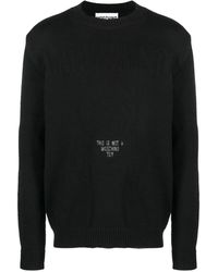 Moschino - Pullover Mit Slogan-Intarsie - Lyst