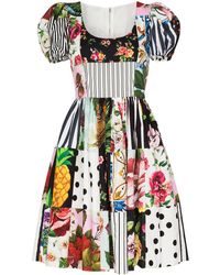 Dolce & Gabbana - Robe courte à design patchwork - Lyst
