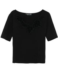 Ermanno Scervino - Lace-Embellished V-Neck Top - Lyst