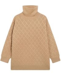 Max Mara - Pull Oversize En Cachemire Et Laine À Losanges Couleur Camel - Lyst