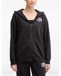 PUMA - Logo-Print Zip-Up Hoodie - Lyst
