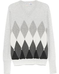 Ballantyne - Diamond-Pattern V-Neck Sweater - Lyst