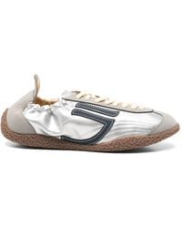 PURAAI - Metallic-Effect Logo-Patch Sneakers - Lyst