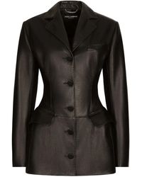 Dolce & Gabbana - Veste en cuir à boutonnage simple - Lyst
