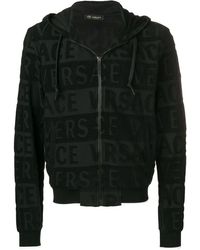Versace Full-zipped Logo Hoodie - Black