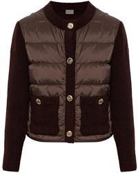 Moncler - Bouclé Wool-Blend Padded Cardigan - Lyst