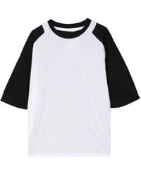 Fumito Ganryu - Two-Tone Cotton T-Shirt - Lyst