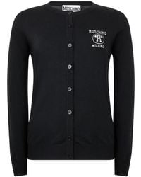 Moschino - Logo-Embroidered Virgin-Wool Cardigan - Lyst