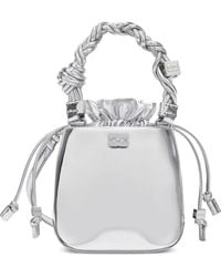 Ganni - Mini Bou Twisted-Handle Bucket Bag - Lyst