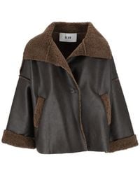 ELEH - Faux-Shearling Trim Oversized Jacket - Lyst