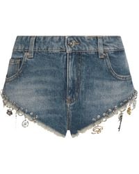 Blumarine - Shorts Met Franje Afwerking - Lyst