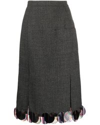 Plan C - Prince Of Wales Midi Skirt - Lyst