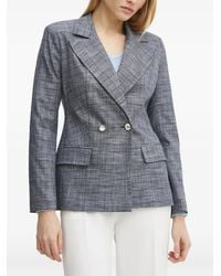 Morgan - Double-Breasted Check Blazer - Lyst