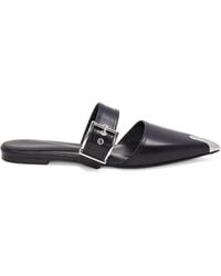 Alexander McQueen - Buckled Leather Mules - Lyst