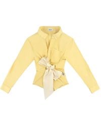 Area - Satin-Knot Oxford Shirt - Lyst