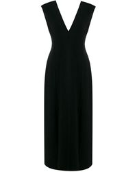 Jil Sander Plunge Neck Maxi Dress - Zwart