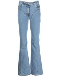 Mugler - Ausgestellte Jeans mit Nahtdetail - Lyst