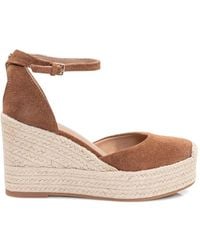 BOSS - Suede Wedge Sandals - Lyst