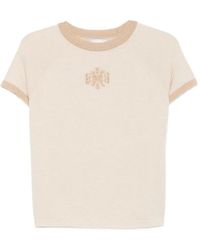 Barrie - Logo-Embroidered Cashmere T-Shirt - Lyst