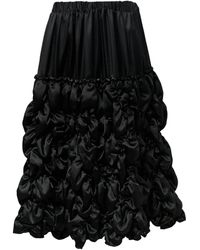 COMME DES GARÇON BLACK - Gathered-Motif Satin Skirt - Lyst
