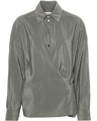 Lemaire - Drapiertes Hemd aus Seidengemisch - Lyst