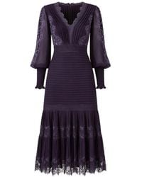 Tadashi Shoji - Nyssa Lace Pleated Midi Dress - Lyst