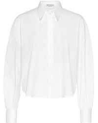 Brunello Cucinelli - Band-Collar Cotton-Blend Shirt - Lyst