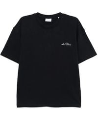 Les Deux - Logo-Embroidered T-Shirt - Lyst