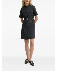 Theory - Belted Shirt Mini Dress - Lyst