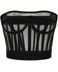 Dolce & Gabbana - Tulle Bustier Top With Boning - Lyst