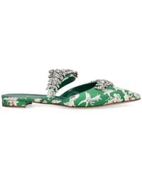 Manolo Blahnik - Crystal-Embellishment Mules - Lyst