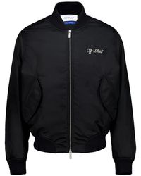Off-White c/o Virgil Abloh - Logo-Embroidered Bomber Jacket - Lyst