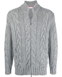 Brunello Cucinelli - Cable-Knit Zip-Up Cardigan - Lyst