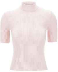 Courreges - Ribbed Logo Knit T-Shirt - Lyst