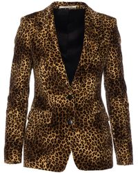 Tagliatore - Leopard-Print Notched-Lapel Blazer - Lyst
