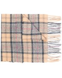 Barbour - Check-print Fringed-edge Scarf - Lyst