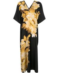 Natori Kaftan Met Bloemenprint - Zwart