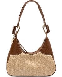 Isla - Moon woven crocodile-effect shoulder bag - Lyst
