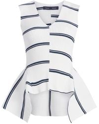 Proenza Schouler - Eugenie Striped Ribbed Knit Top - Lyst