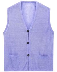 Giorgio Armani - Ribbed-Knit V-Neck Vest - Lyst