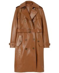 Burberry - Long Leather Foxfield Trench Coat - Lyst