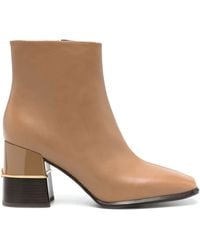 Tory Burch - Double T 75mm Leather Ankle Boots - Lyst