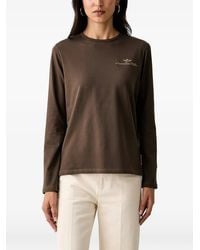 Aeronautica Militare - Logo-Embroidered Long-Sleeve T-Shirt - Lyst