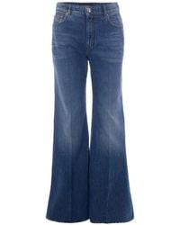 Sportmax - Logo-Patch Flared-Leg Jeans - Lyst