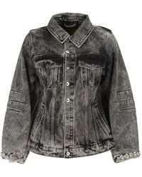 Marques'Almeida - Crystal-Embellished Denim Jacket - Lyst