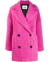 MSGM Oversized double-breasted coat - Rosa