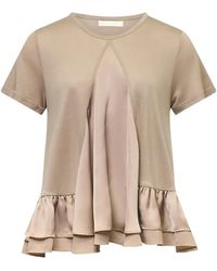 Club21 - Ruffled Knit T-Shirt - Lyst