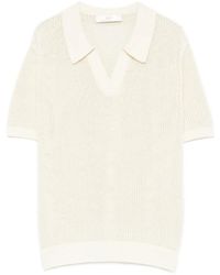 DUNST - Open-Knit Polo-Collar T-Shirt - Lyst
