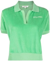 Sporty & Rich - Towelling-Finish Logo-Embroidered Polo Shirt - Lyst