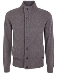 Barbour - Button-Up Elbow-Patch Sweater - Lyst